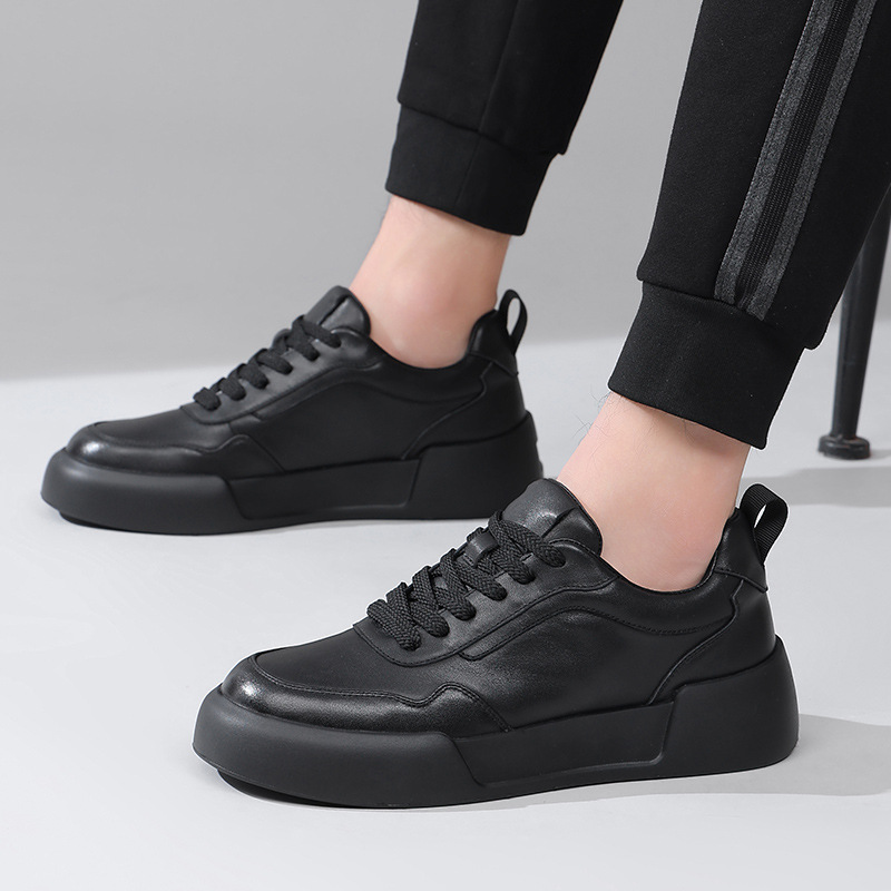 Men's Trendy Casual Leather Shoes Business Platform Shoes